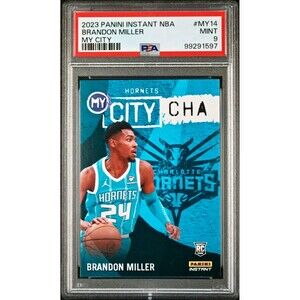 Brandon Miller 2023 Panini MyCity Rookie NBA #MY-14 Basketball Card PSA 9 Mint